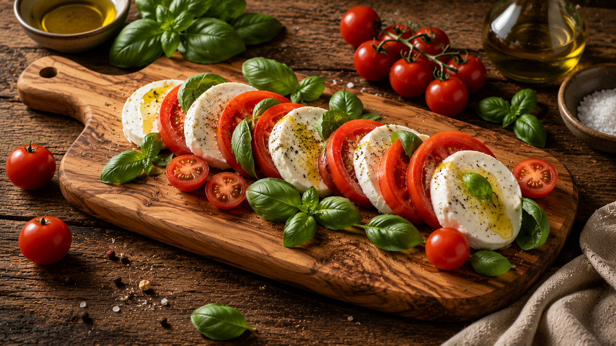 Caprese auf dem Brett