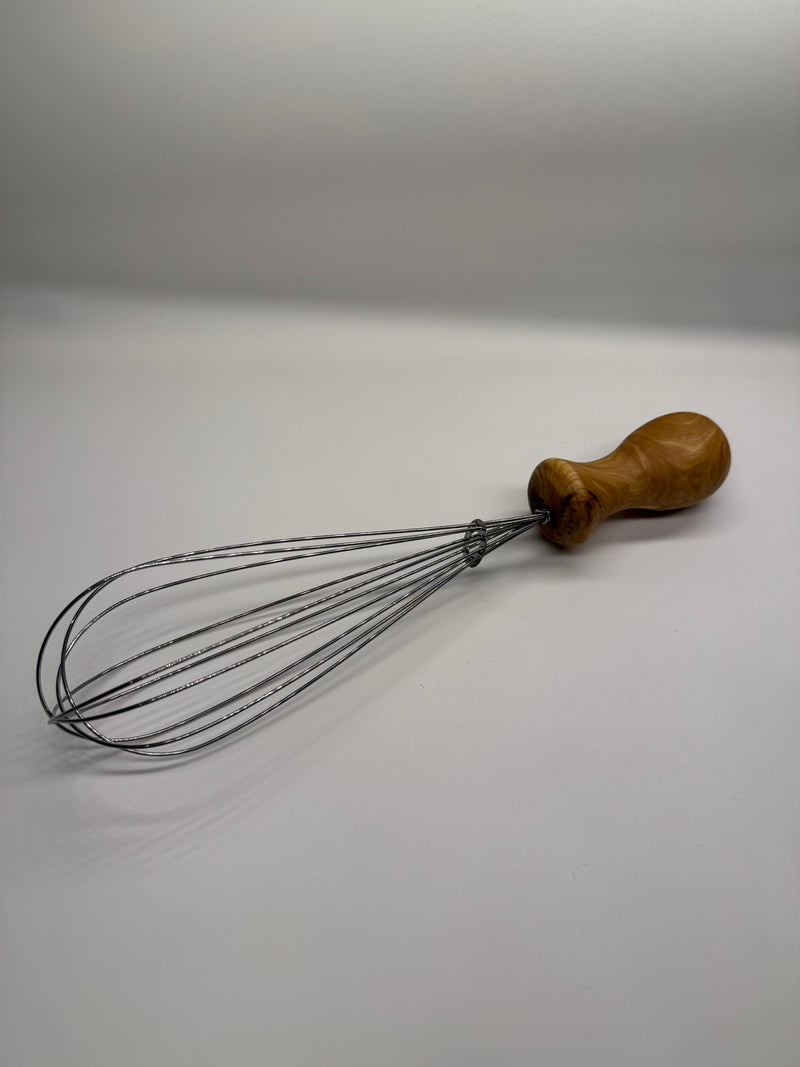 Schneebesen Edelstahl mit Olivenholz Griff 25cm – Genuvita